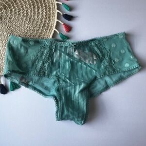 Victoria’s Secret The Lacie Lacie Sheer Heritage Cheeky Panty Dusty Turquoise Sm